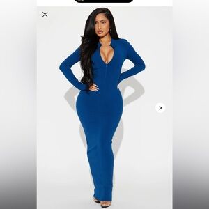 Bodycon Blue Long Sleeve Dress